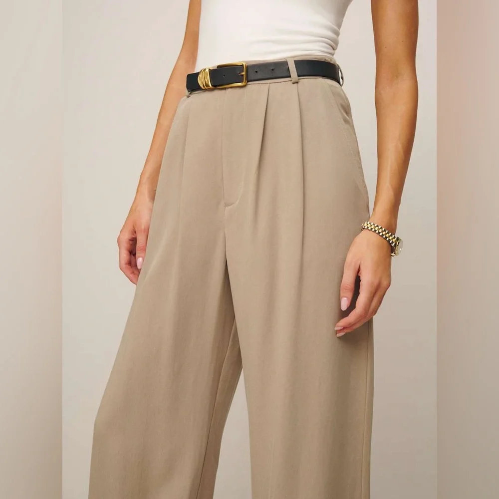 Reformation petite mason pant, khaki - Picture 4 of 6